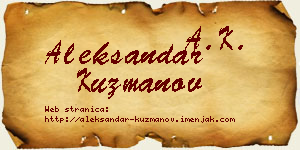Aleksandar Kuzmanov vizit kartica